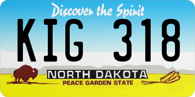 ND license plate KIG318