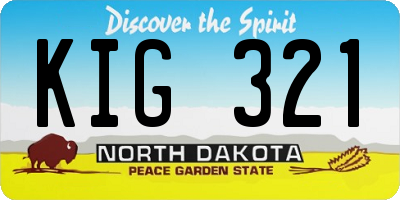 ND license plate KIG321
