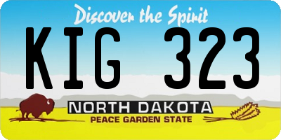 ND license plate KIG323