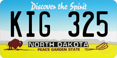ND license plate KIG325