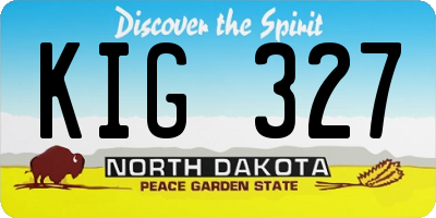 ND license plate KIG327