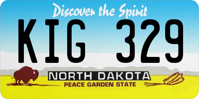 ND license plate KIG329