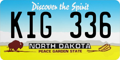 ND license plate KIG336