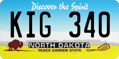 ND license plate KIG340