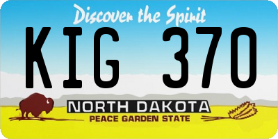 ND license plate KIG370