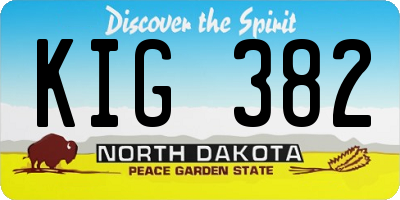 ND license plate KIG382