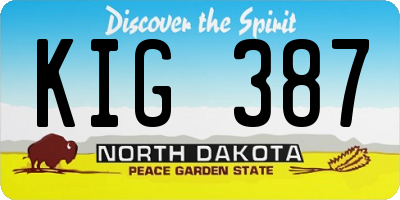 ND license plate KIG387