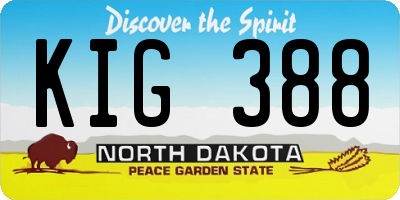 ND license plate KIG388