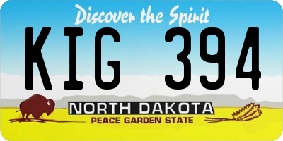 ND license plate KIG394