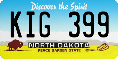 ND license plate KIG399