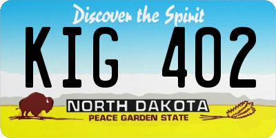 ND license plate KIG402
