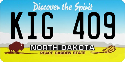 ND license plate KIG409