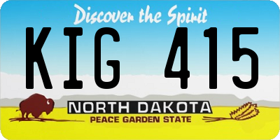 ND license plate KIG415