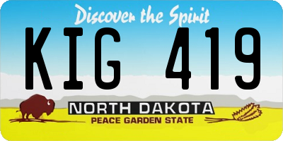 ND license plate KIG419