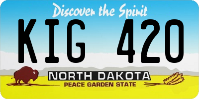 ND license plate KIG420
