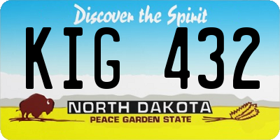ND license plate KIG432