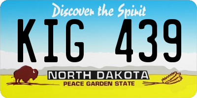 ND license plate KIG439