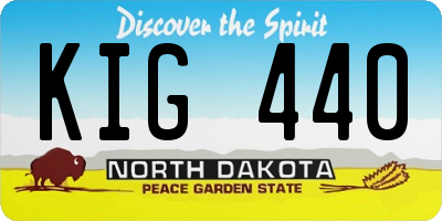 ND license plate KIG440