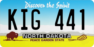ND license plate KIG441