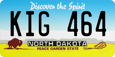 ND license plate KIG464
