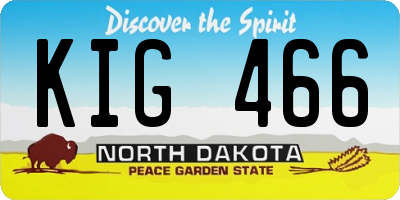 ND license plate KIG466