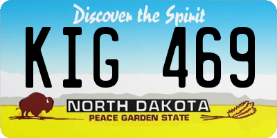 ND license plate KIG469
