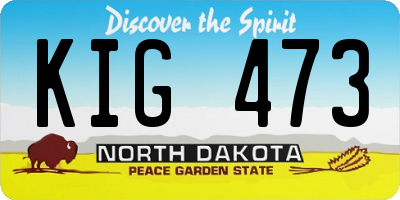 ND license plate KIG473