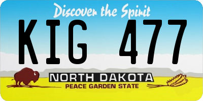 ND license plate KIG477