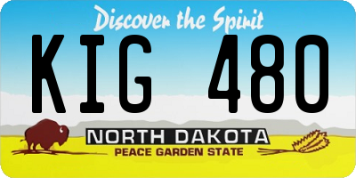 ND license plate KIG480
