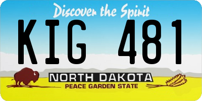 ND license plate KIG481