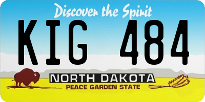 ND license plate KIG484