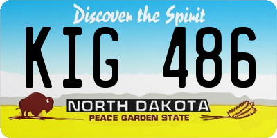 ND license plate KIG486
