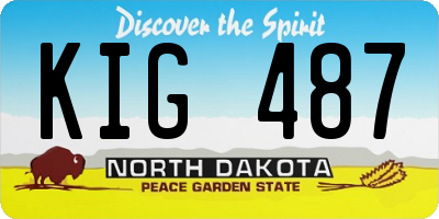 ND license plate KIG487