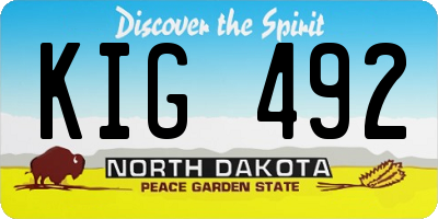 ND license plate KIG492