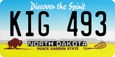 ND license plate KIG493