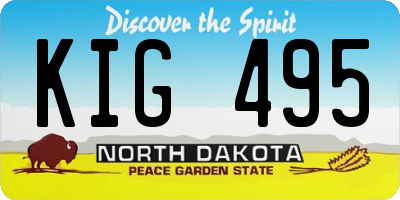 ND license plate KIG495