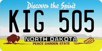 ND license plate KIG505