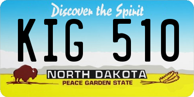 ND license plate KIG510