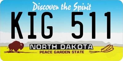 ND license plate KIG511