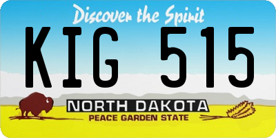 ND license plate KIG515