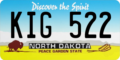ND license plate KIG522