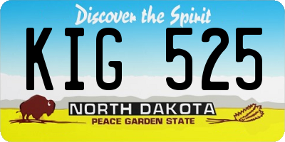 ND license plate KIG525