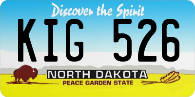 ND license plate KIG526
