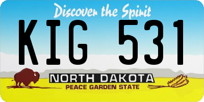ND license plate KIG531