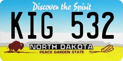 ND license plate KIG532