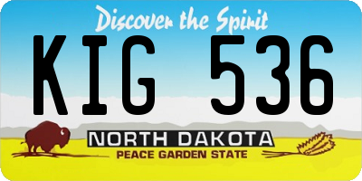 ND license plate KIG536