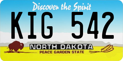 ND license plate KIG542