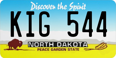ND license plate KIG544