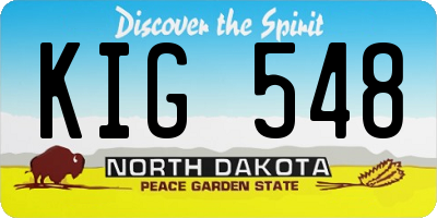 ND license plate KIG548