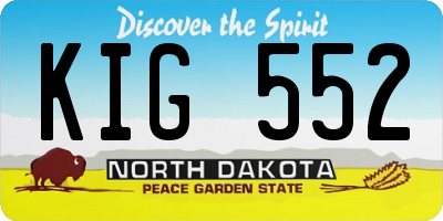 ND license plate KIG552